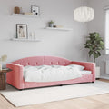 vidaXL Sofa z funkcją spania, różowa, 100x200 cm, obita aksamitem
