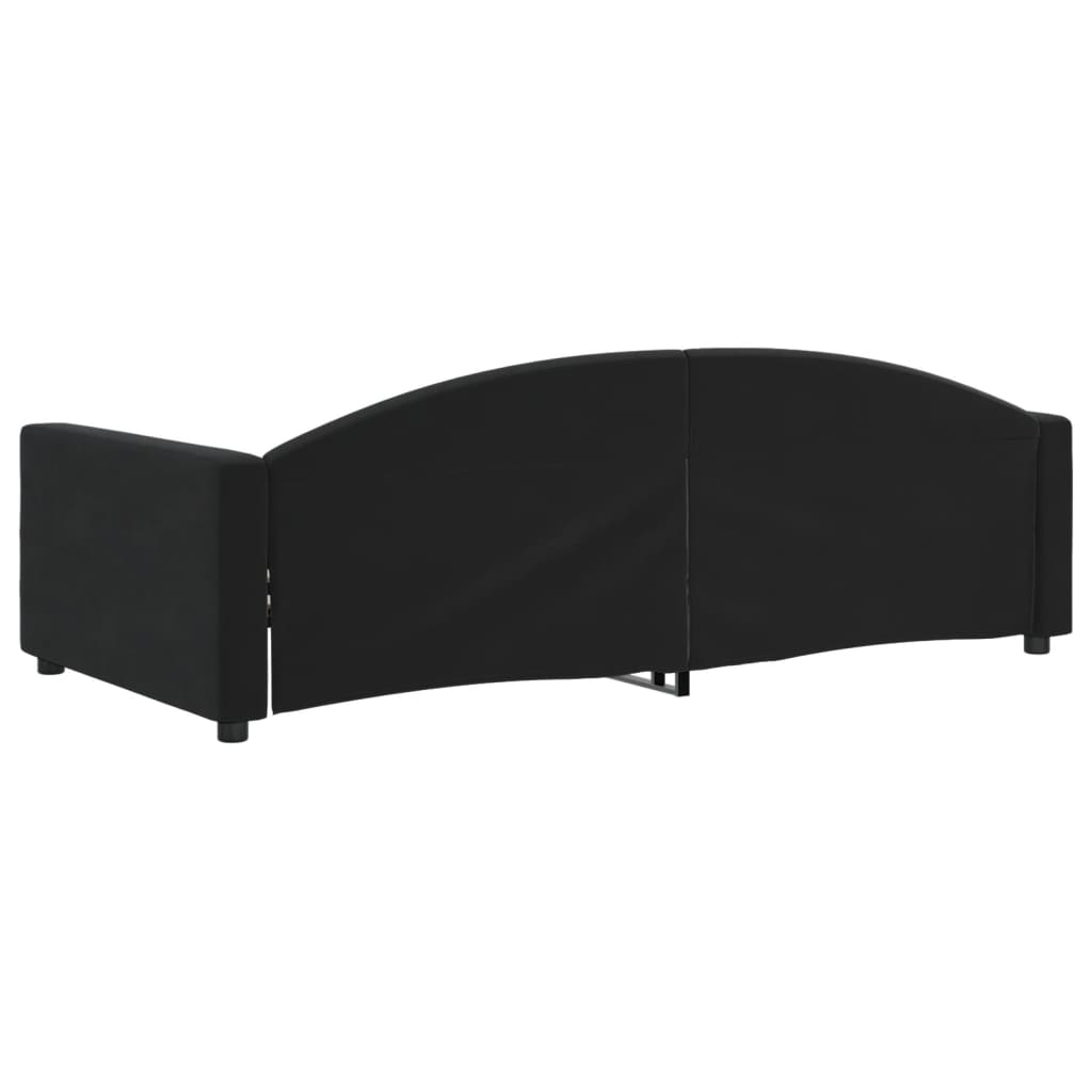 vidaXL Sofa z funkcją spania, czarna, 100x200 cm, obita aksamitem