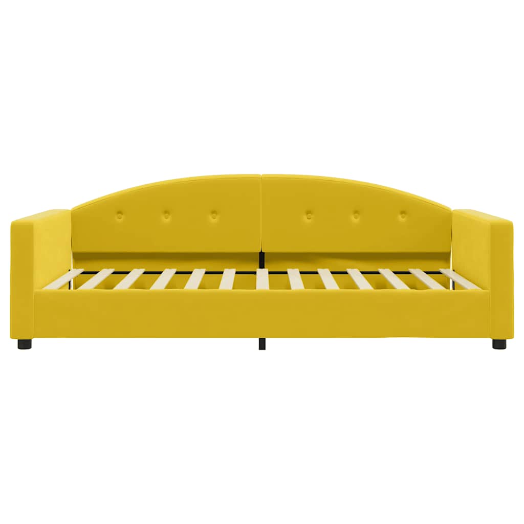 vidaXL Sofa z funkcją spania, żółta, 100x200 cm, obita aksamitem