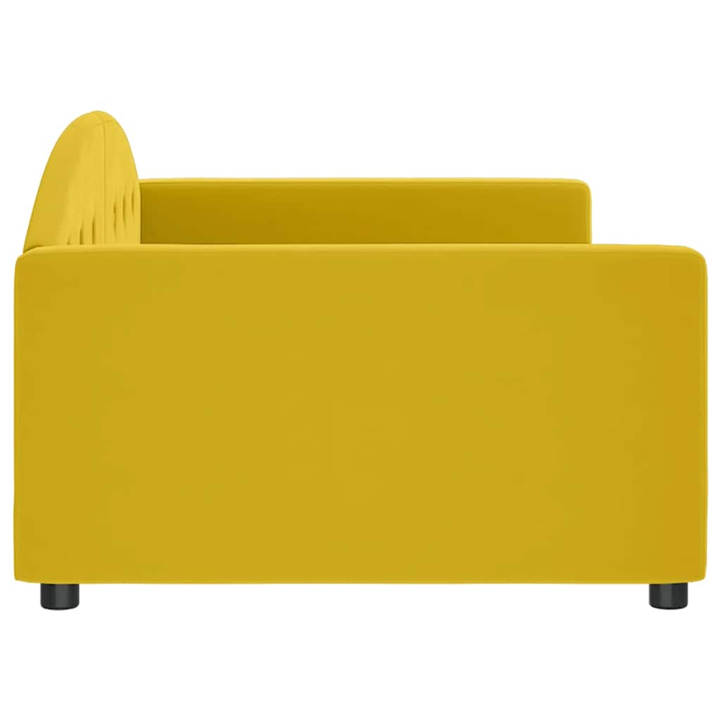 vidaXL Sofa z funkcją spania, żółta, 100x200 cm, obita aksamitem