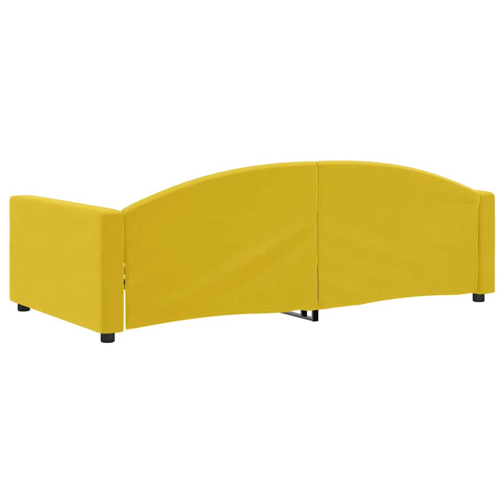 vidaXL Sofa z funkcją spania, żółta, 100x200 cm, obita aksamitem