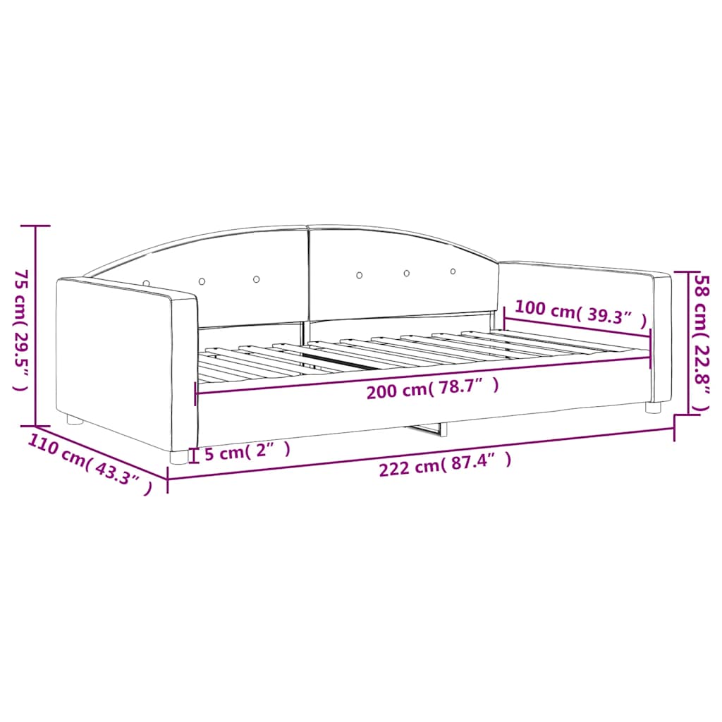 vidaXL Sofa z funkcją spania, żółta, 100x200 cm, obita aksamitem
