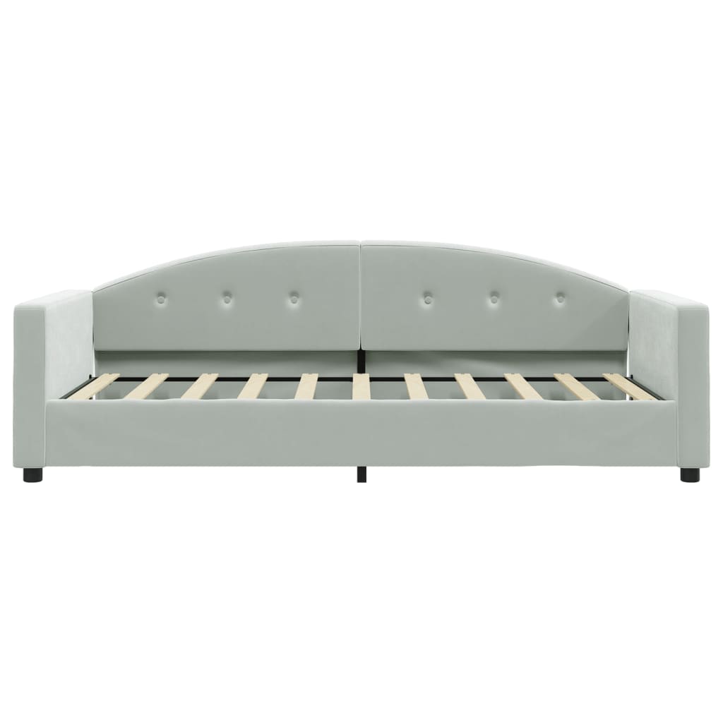 vidaXL Sofa z funkcją spania, jasnoszara, 90x190 cm, obita aksamitem