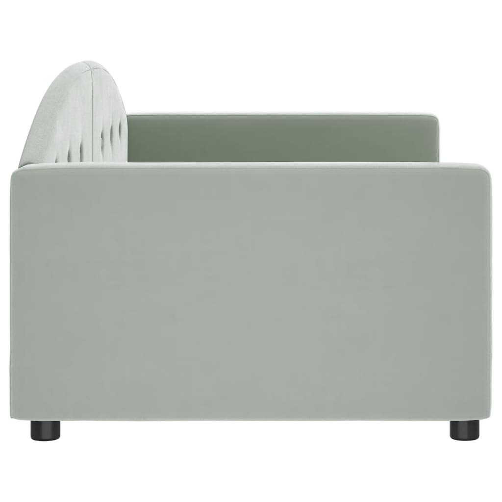 vidaXL Sofa z funkcją spania, jasnoszara, 90x190 cm, obita aksamitem