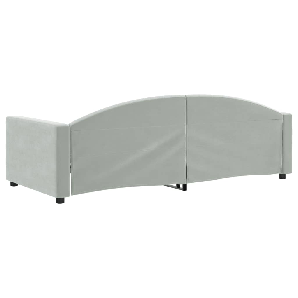 vidaXL Sofa z funkcją spania, jasnoszara, 90x190 cm, obita aksamitem