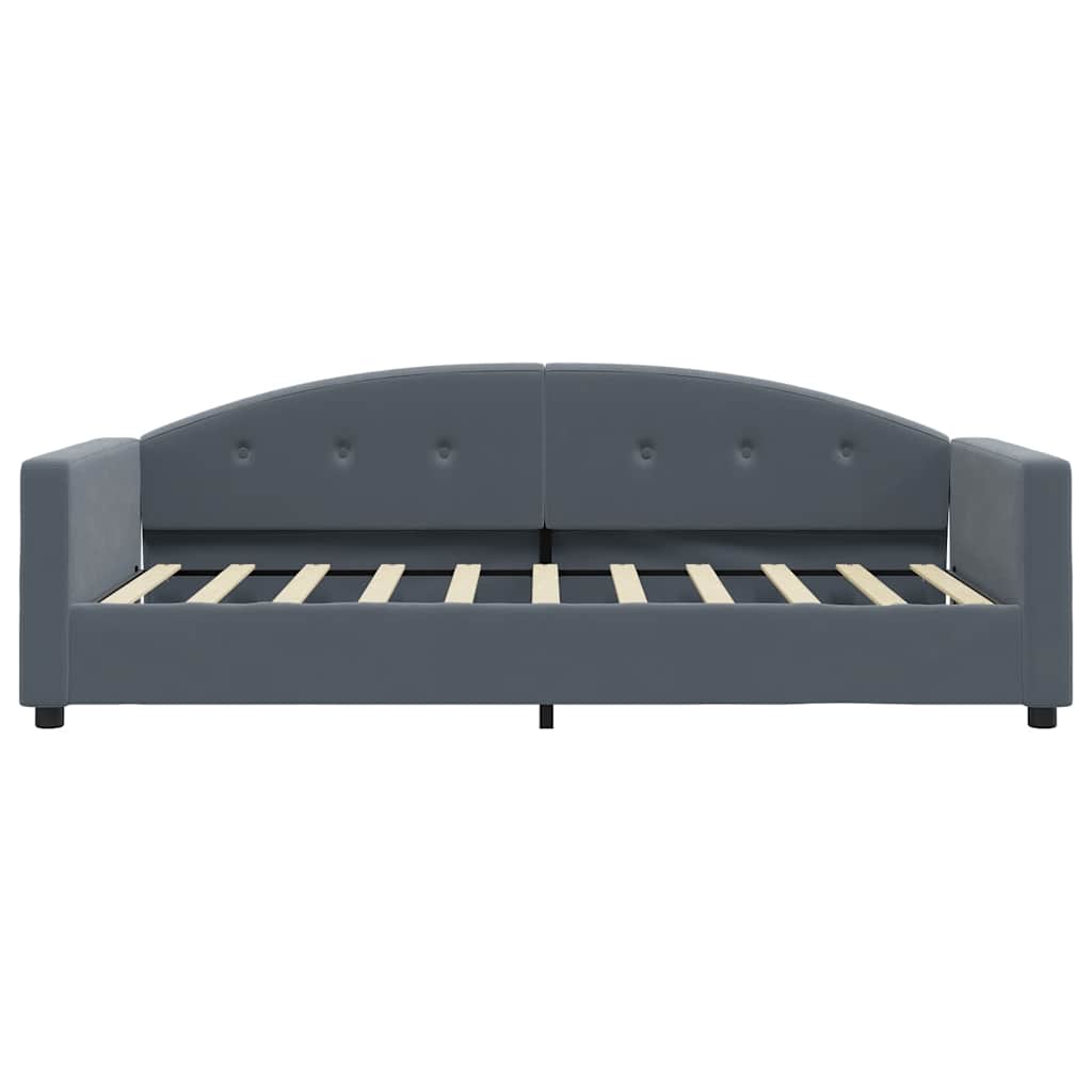 vidaXL Sofa z funkcją spania, ciemnoszara, 90x190 cm, aksamit