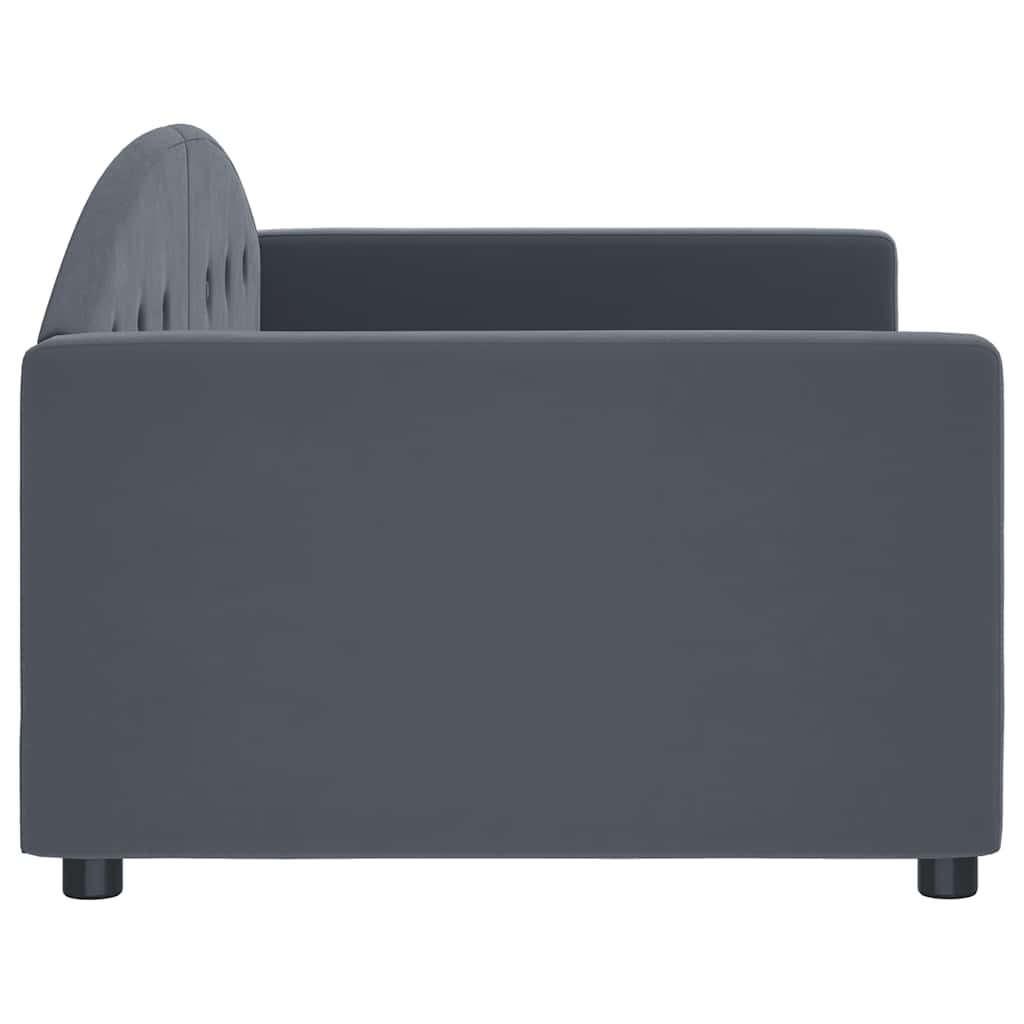 vidaXL Sofa z funkcją spania, ciemnoszara, 90x190 cm, aksamit