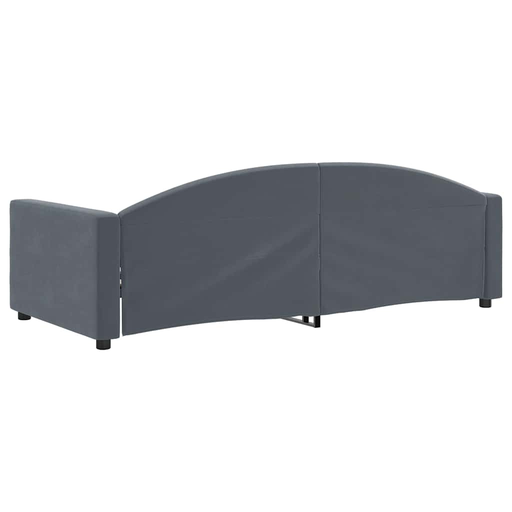 vidaXL Sofa z funkcją spania, ciemnoszara, 90x190 cm, aksamit