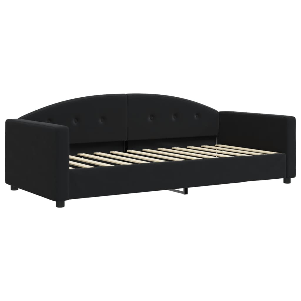 vidaXL Sofa z funkcją spania, czarna, 90x190 cm, obita aksamitem