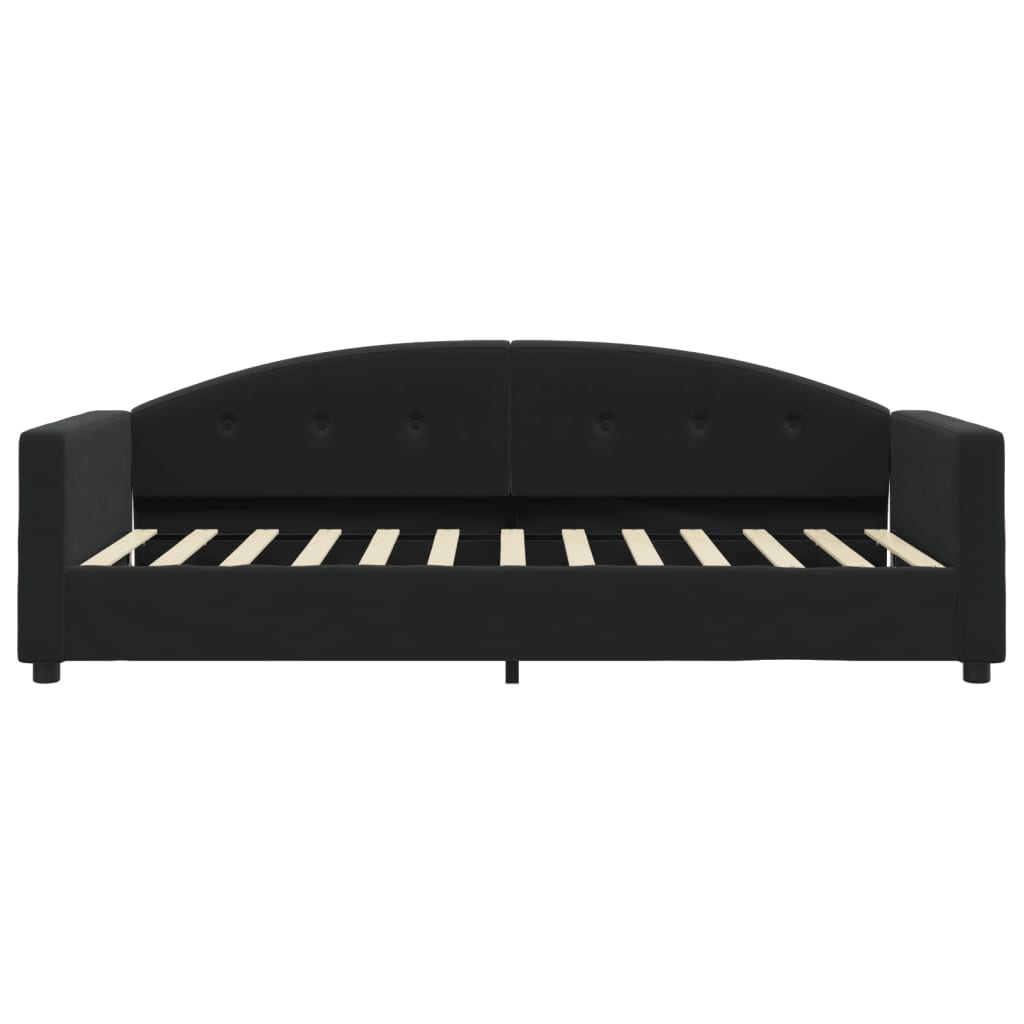 vidaXL Sofa z funkcją spania, czarna, 90x190 cm, obita aksamitem