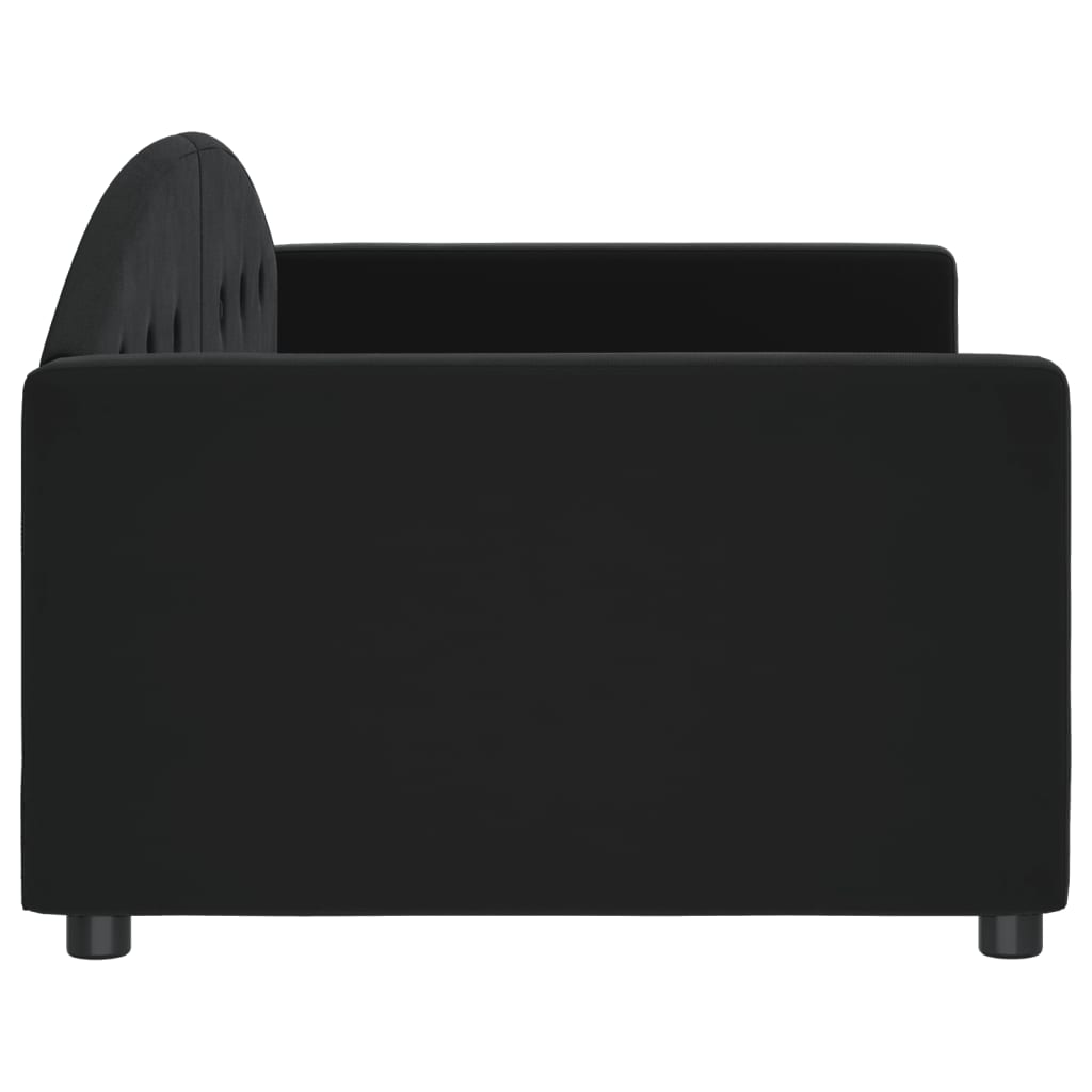 vidaXL Sofa z funkcją spania, czarna, 90x190 cm, obita aksamitem