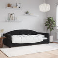 vidaXL Sofa z funkcją spania, czarna, 90x190 cm, obita aksamitem