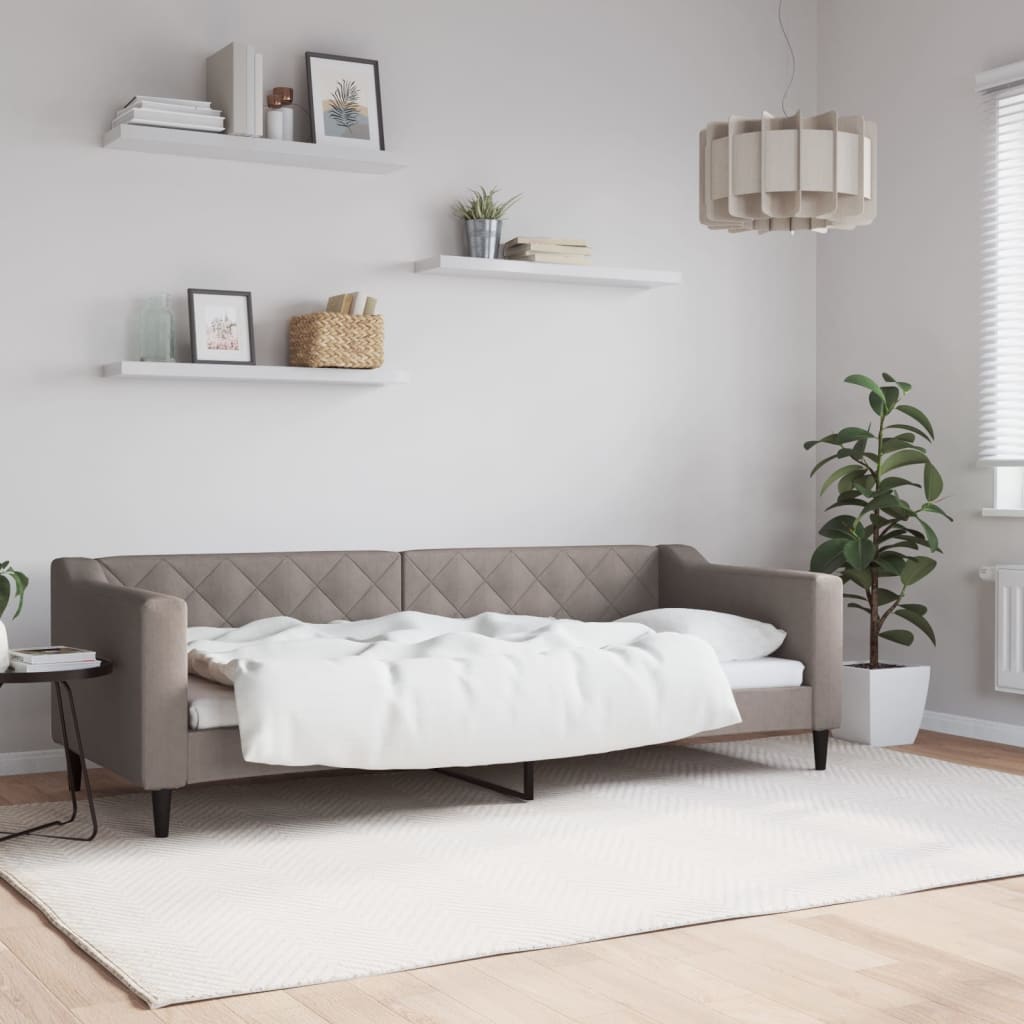vidaXL Sofa z funkcją spania, kolor taupe, 80x200 cm, obite tkaniną