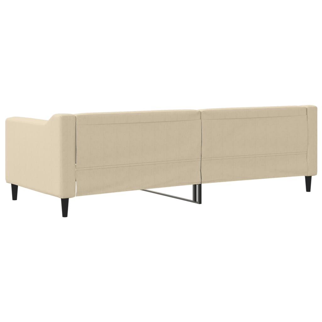 vidaXL Sofa z funkcją spania, kremowa, 80x200 cm, obita tkaniną