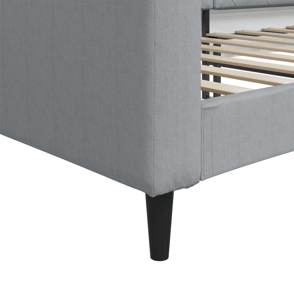 vidaXL Sofa z funkcją spania, jasnoszara, 90x200 cm, obita tkaniną