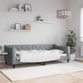 vidaXL Sofa z funkcją spania, jasnoszara, 90x200 cm, obita tkaniną