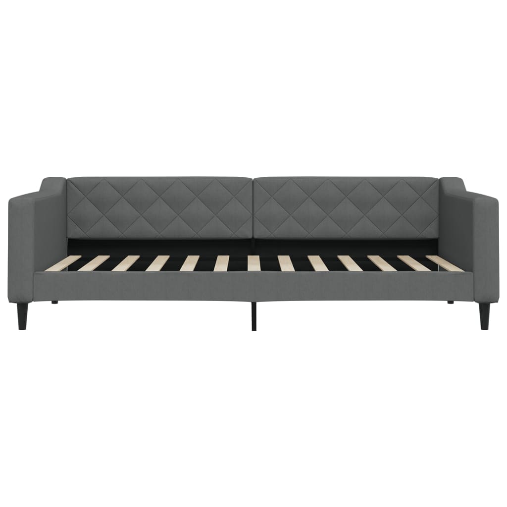 vidaXL Sofa z funkcją spania, ciemnoszara, 90x200 cm, obita tkaniną