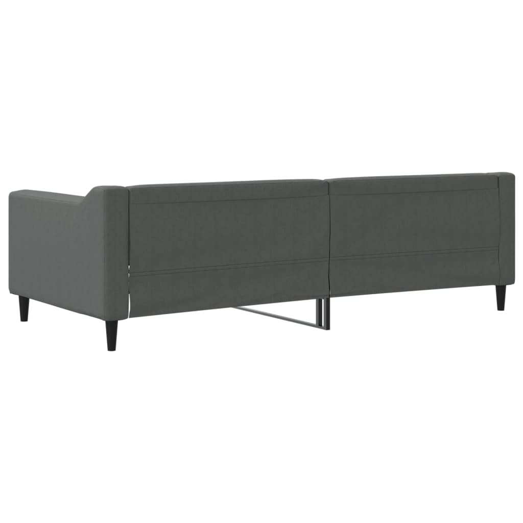 vidaXL Sofa z funkcją spania, ciemnoszara, 90x200 cm, obita tkaniną