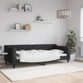 vidaXL Sofa z funkcją spania, czarna, 90x200 cm, obita tkaniną