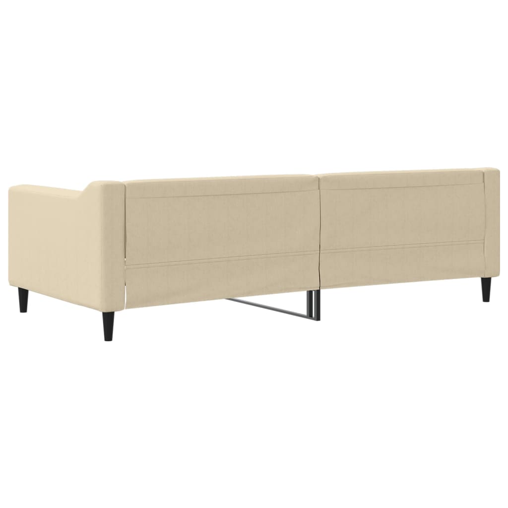 vidaXL Sofa z funkcją spania, kremowe, 90x200 cm, obita tkaniną