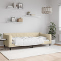 vidaXL Sofa z funkcją spania, kremowe, 90x200 cm, obita tkaniną