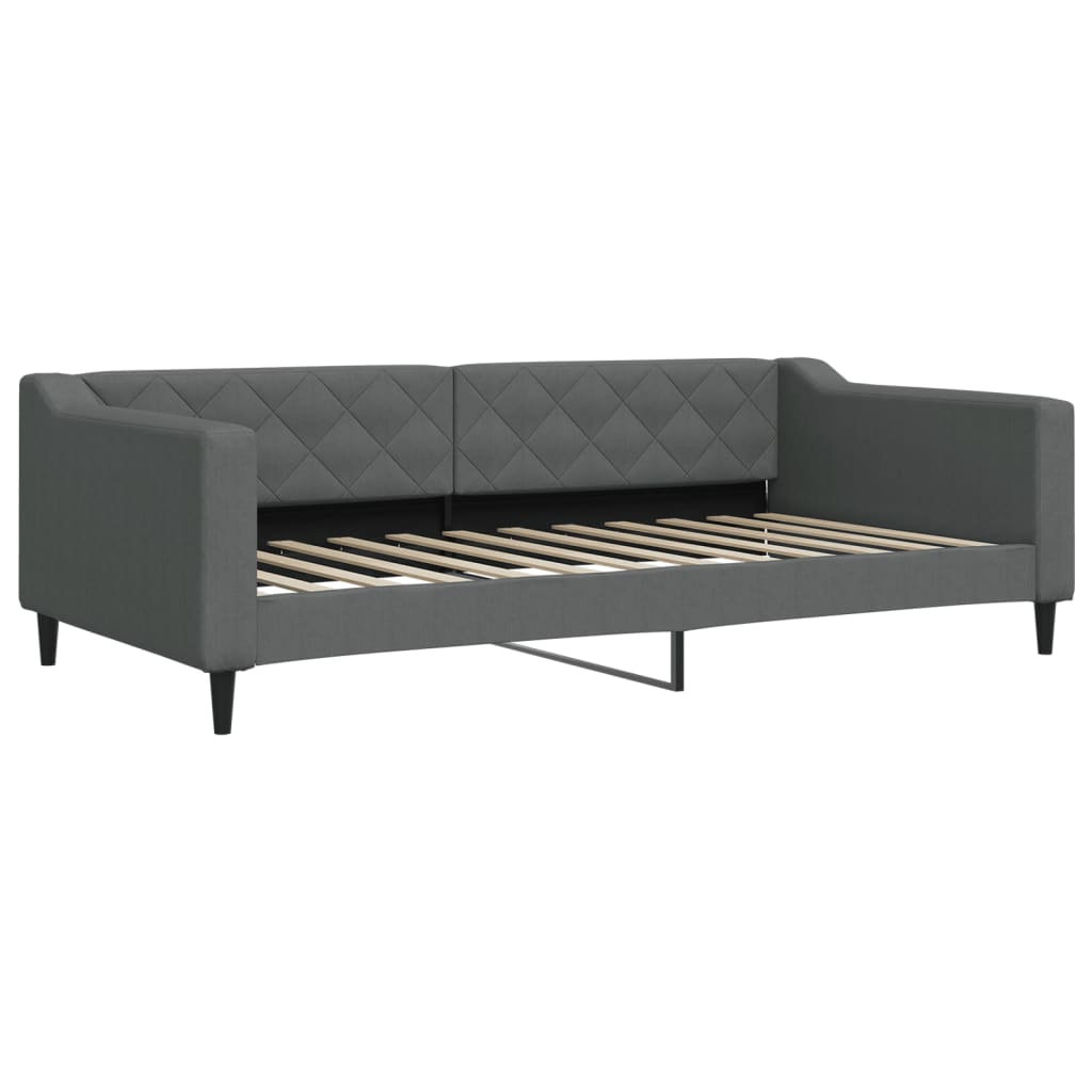 vidaXL Sofa z funkcją spania, ciemnoszara, 100x200 cm, obita tkaniną