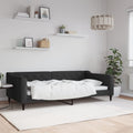 vidaXL Sofa z funkcją spania, czarna, 100x200 cm, obita tkaniną