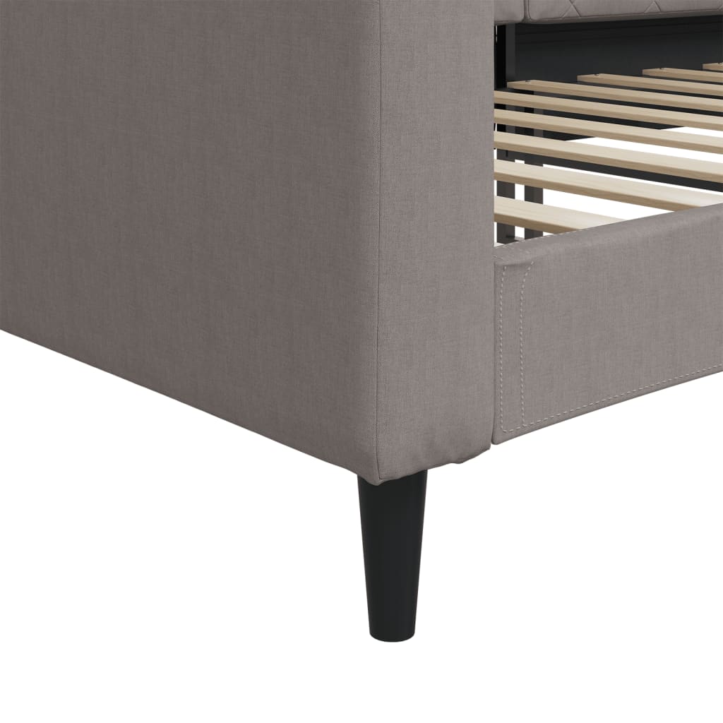 vidaXL Sofa z funkcją spania, kolor taupe, 100x200 cm, obita tkaniną