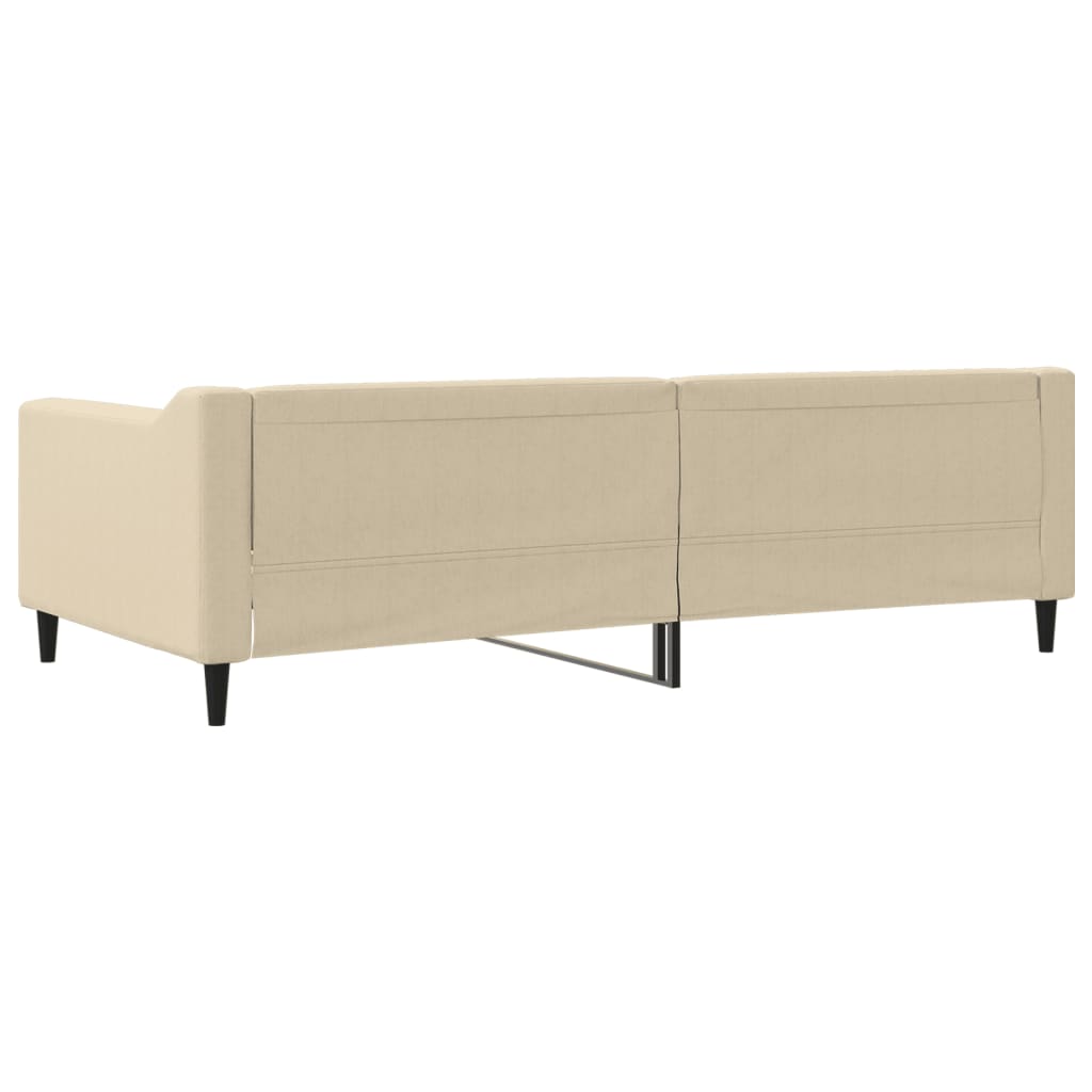 vidaXL Sofa z funkcją spania, kremowa, 100x200 cm, obita tkaniną