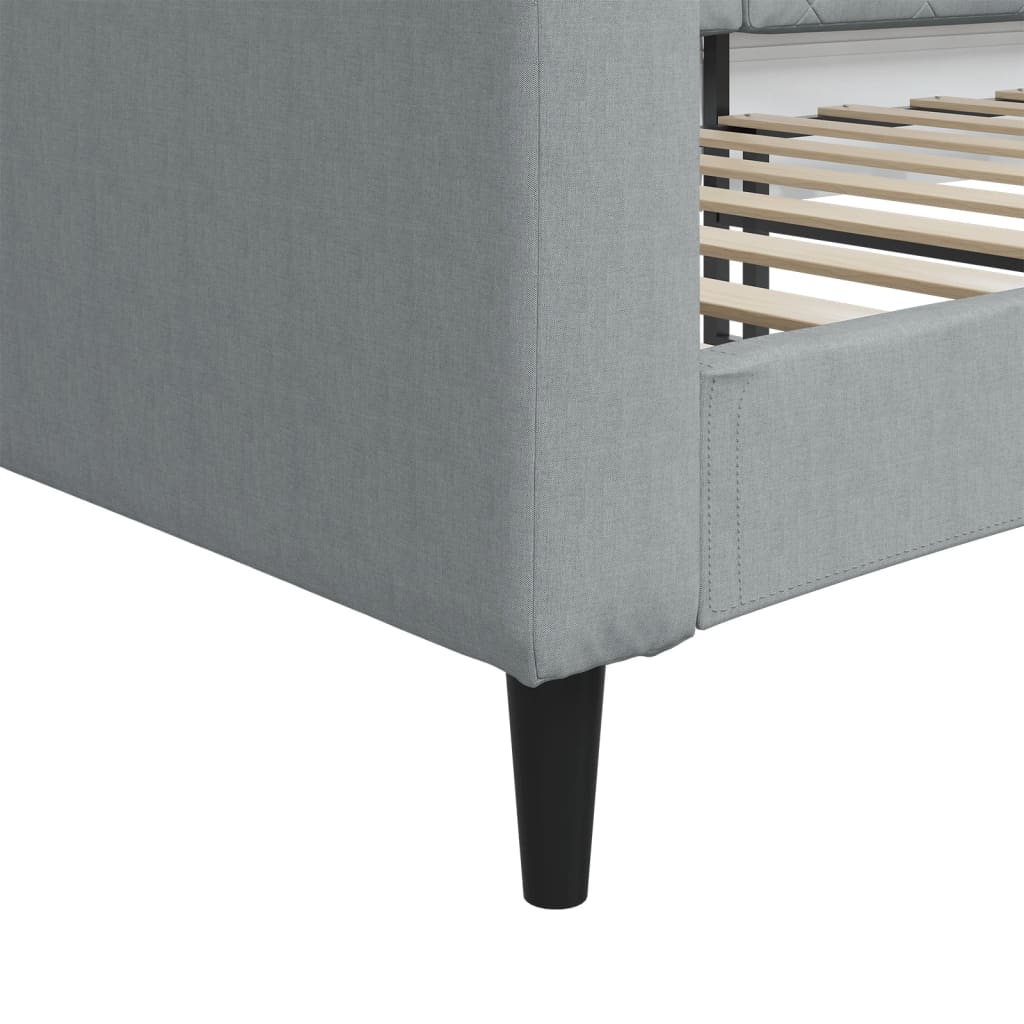 vidaXL Sofa z funkcją spania, jasnoszara, 90x190 cm, obita tkaniną