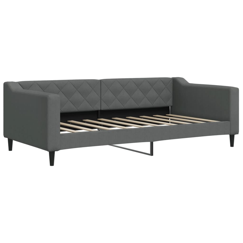 vidaXL Sofa z funkcją spania, ciemnoszara, 90x190 cm, obita tkaniną