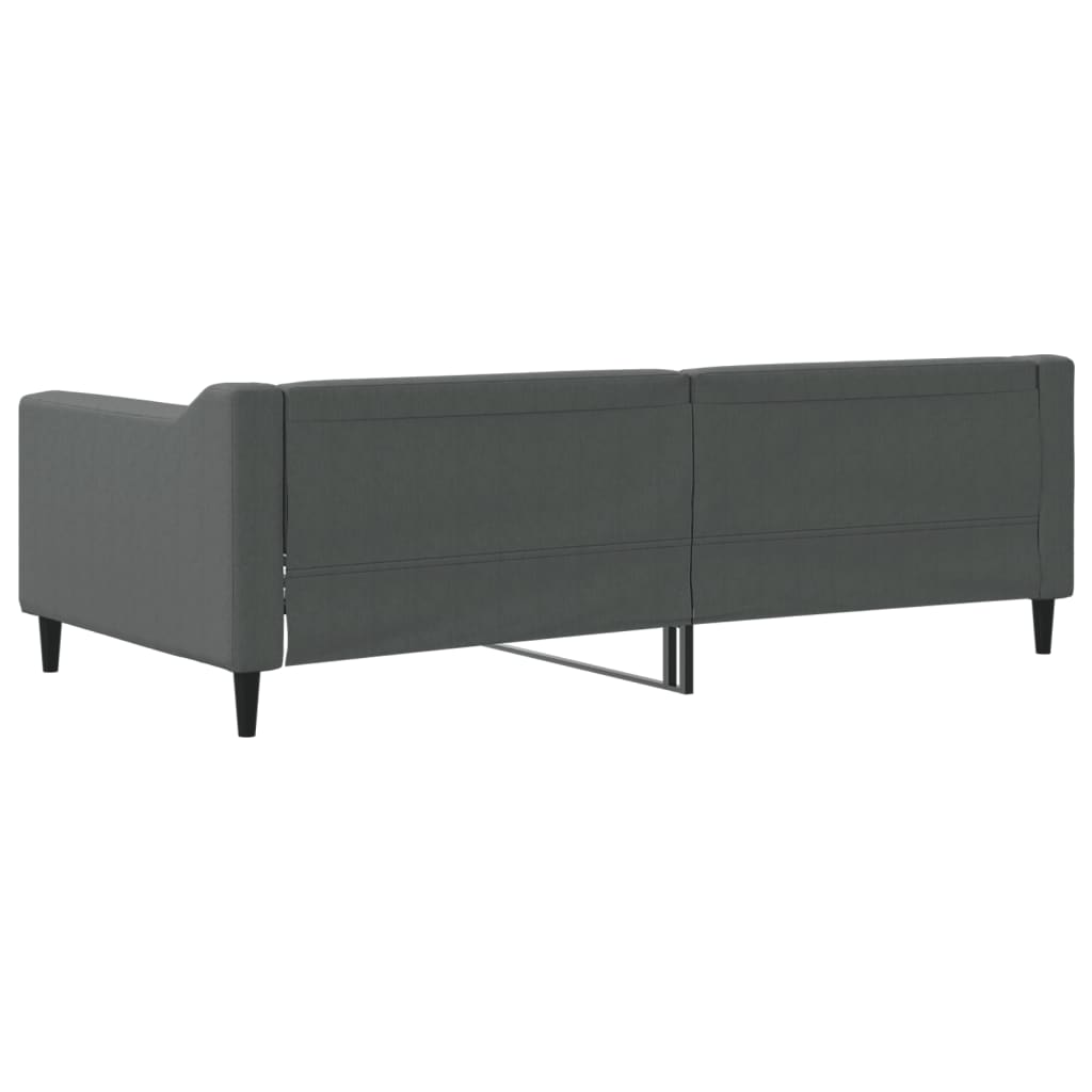 vidaXL Sofa z funkcją spania, ciemnoszara, 90x190 cm, obita tkaniną