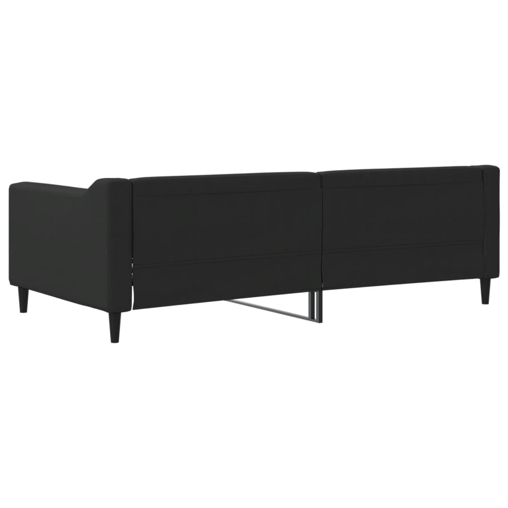 vidaXL Sofa z funkcją spania, czarna, 90x190 cm, obita tkaniną