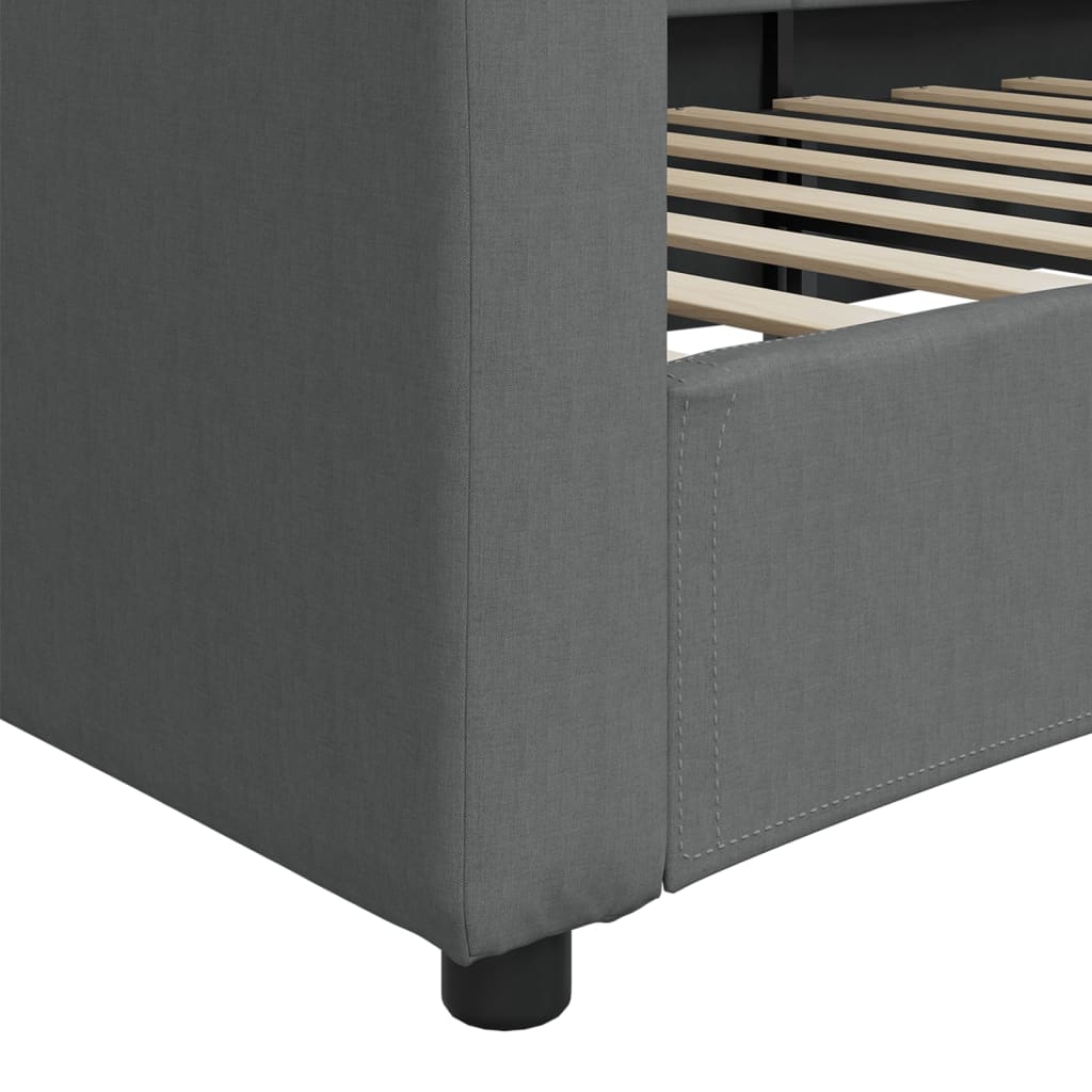 vidaXL Sofa z funkcją spania, ciemnoszara, 80x200 cm, obita tkaniną