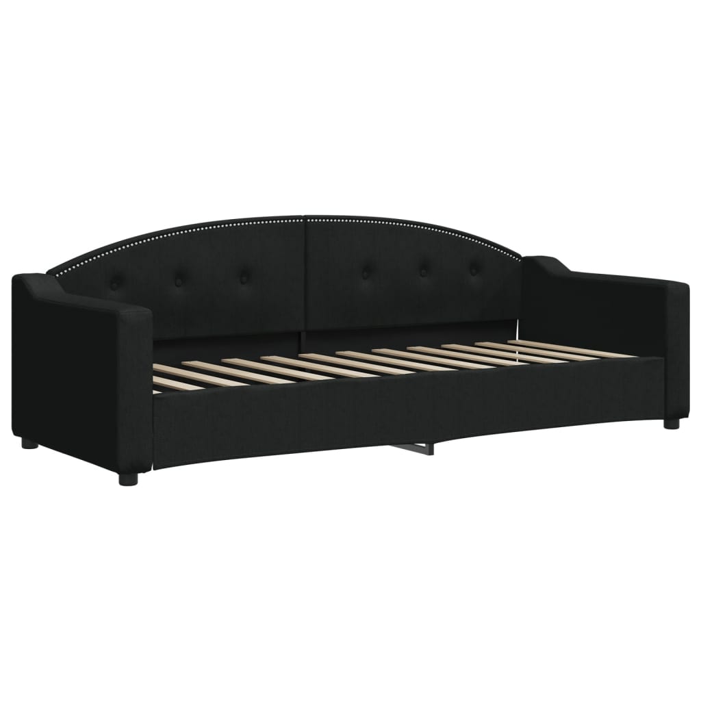 vidaXL Sofa z funkcją spania, czarna, 80x200 cm, obita tkaniną
