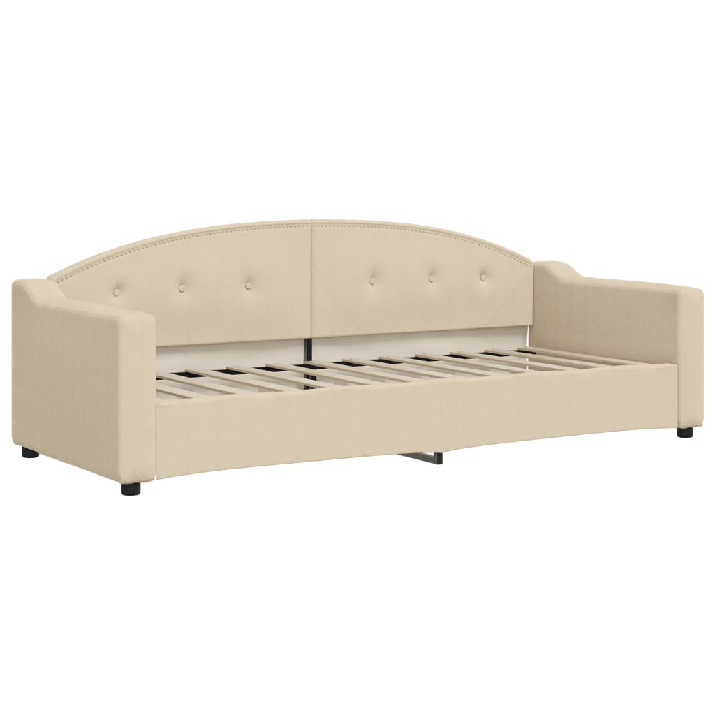 vidaXL Sofa z funkcją spania, kremowa, 80x200 cm, obita tkaniną