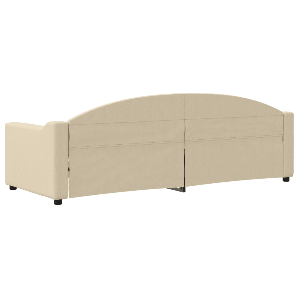 vidaXL Sofa z funkcją spania, kremowa, 80x200 cm, obita tkaniną