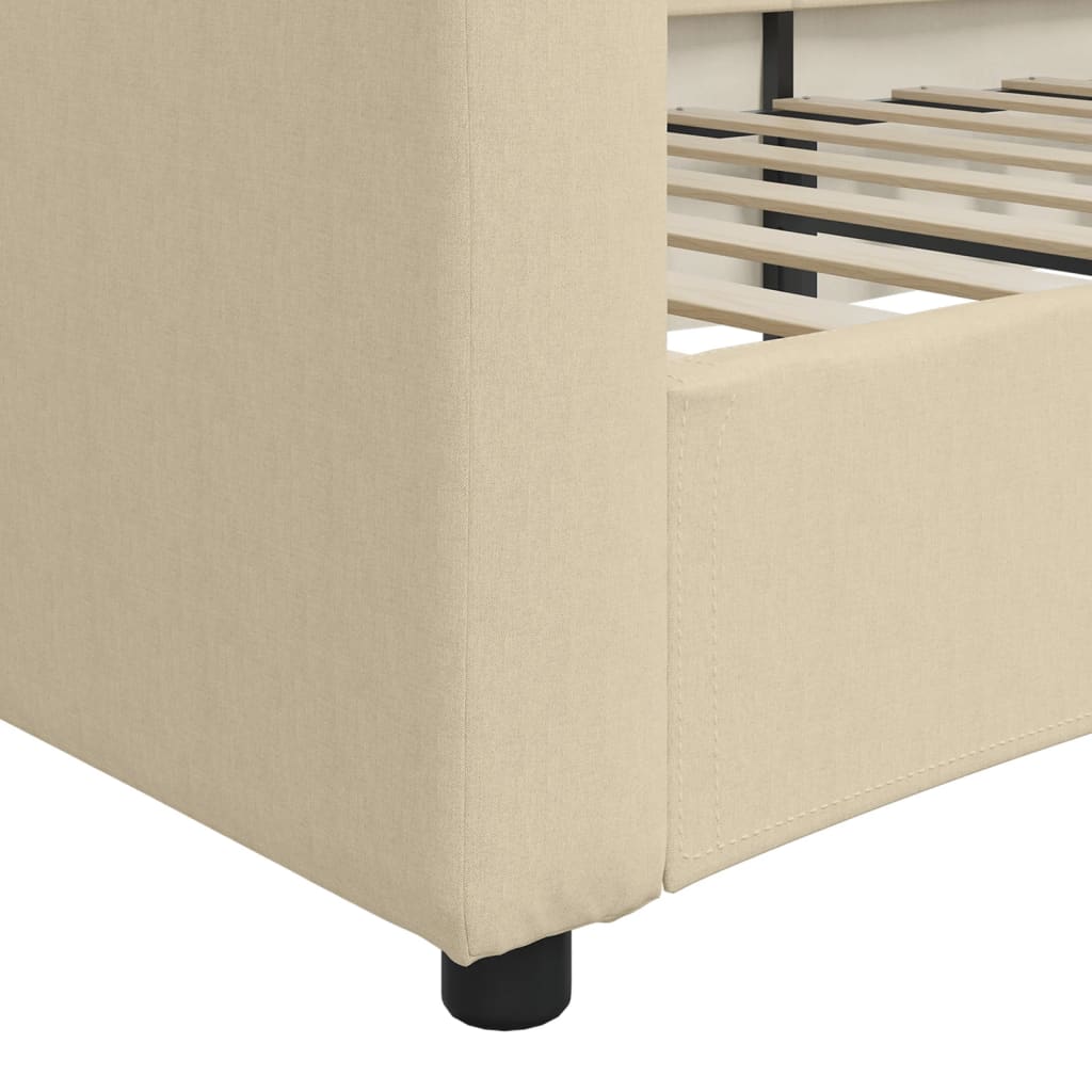 vidaXL Sofa z funkcją spania, kremowa, 80x200 cm, obita tkaniną