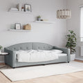 vidaXL Sofa z funkcją spania, jasnoszara, 90x200 cm, obita tkaniną