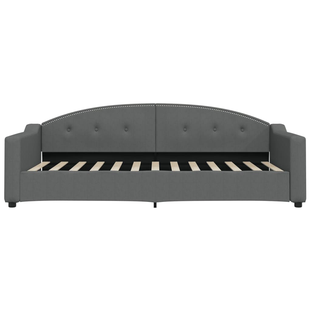 vidaXL Sofa z funkcją spania, ciemnoszara, 90x200 cm, obita tkaniną