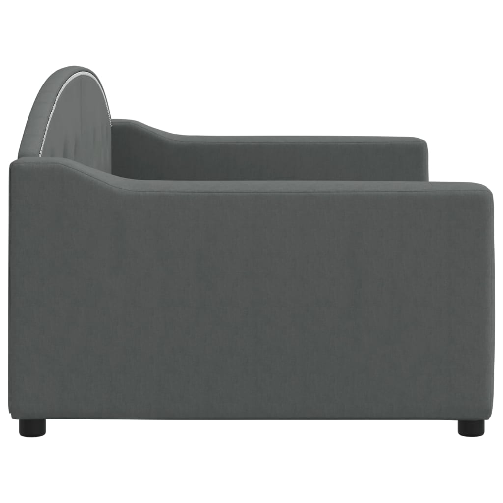 vidaXL Sofa z funkcją spania, ciemnoszara, 90x200 cm, obita tkaniną