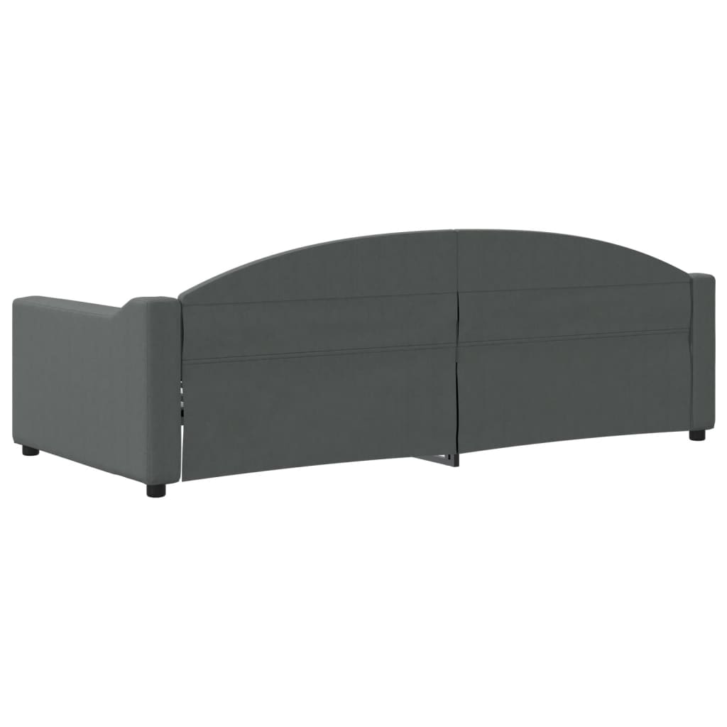 vidaXL Sofa z funkcją spania, ciemnoszara, 90x200 cm, obita tkaniną