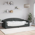 vidaXL Sofa z funkcją spania, ciemnoszara, 90x200 cm, obita tkaniną