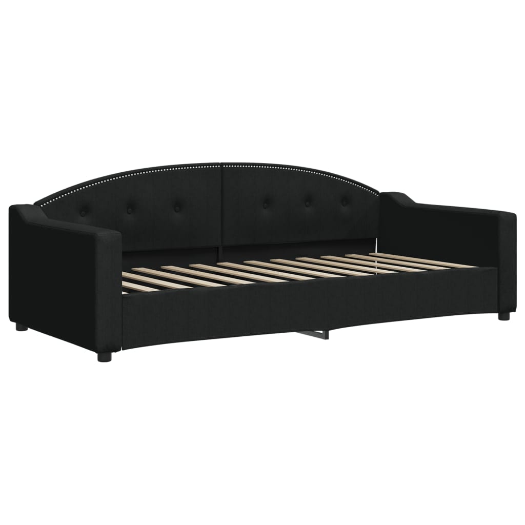 vidaXL Sofa z funkcją spania, czarna, 90x200 cm, obita tkaniną