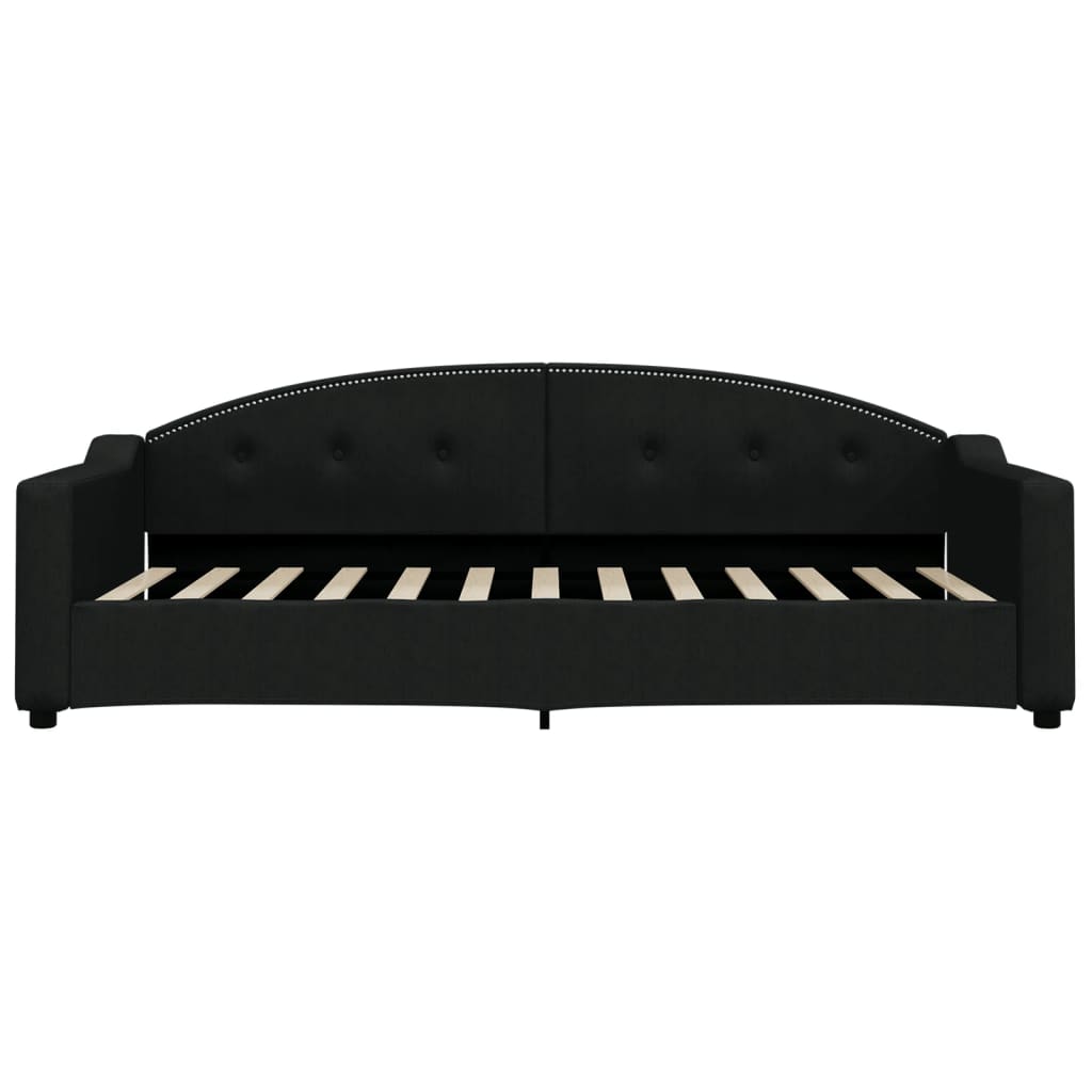 vidaXL Sofa z funkcją spania, czarna, 90x200 cm, obita tkaniną