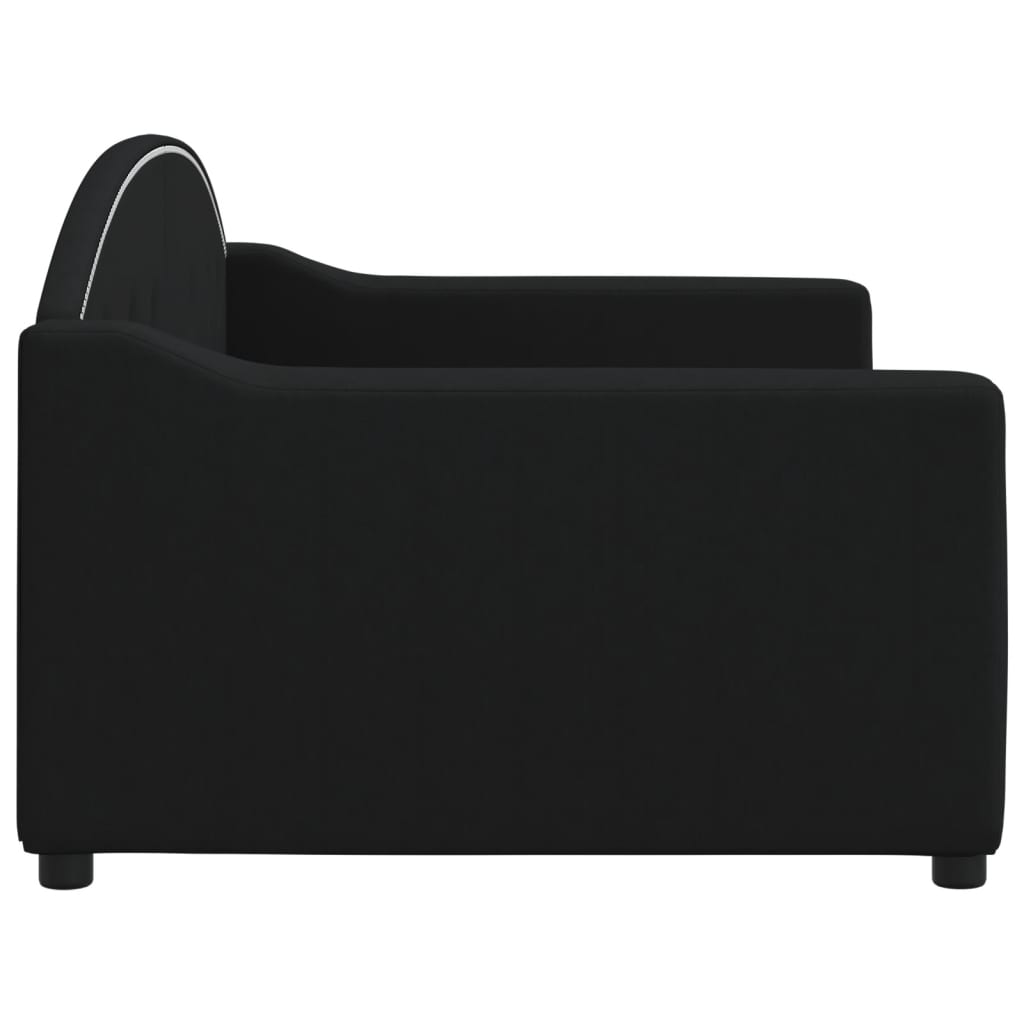 vidaXL Sofa z funkcją spania, czarna, 90x200 cm, obita tkaniną