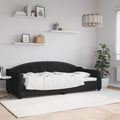 vidaXL Sofa z funkcją spania, czarna, 90x200 cm, obita tkaniną