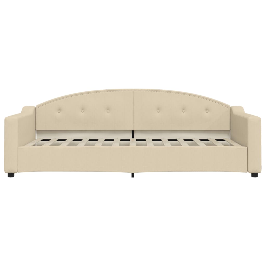vidaXL Sofa z funkcją spania, kremowe, 90x200 cm, obita tkaniną