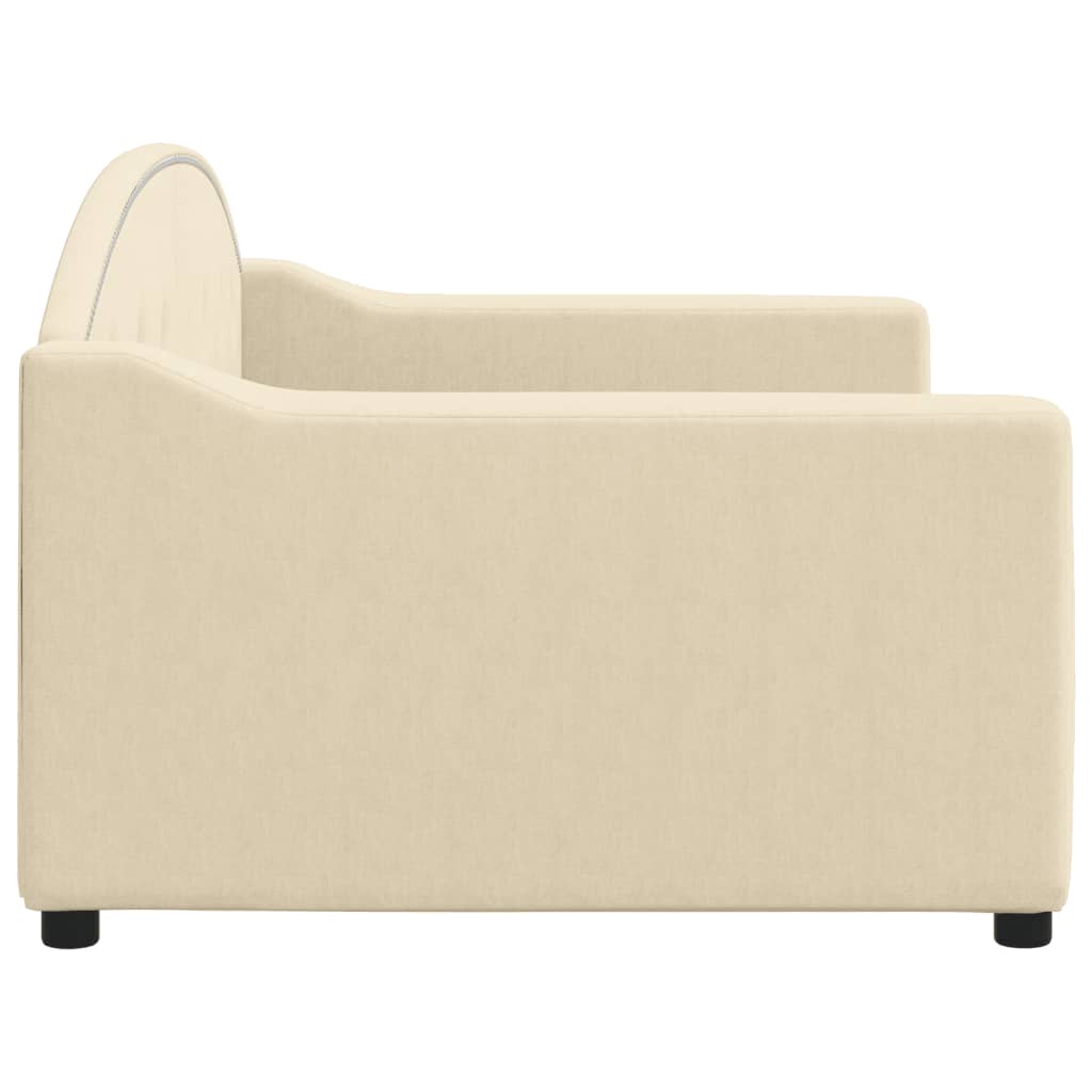 vidaXL Sofa z funkcją spania, kremowe, 90x200 cm, obita tkaniną