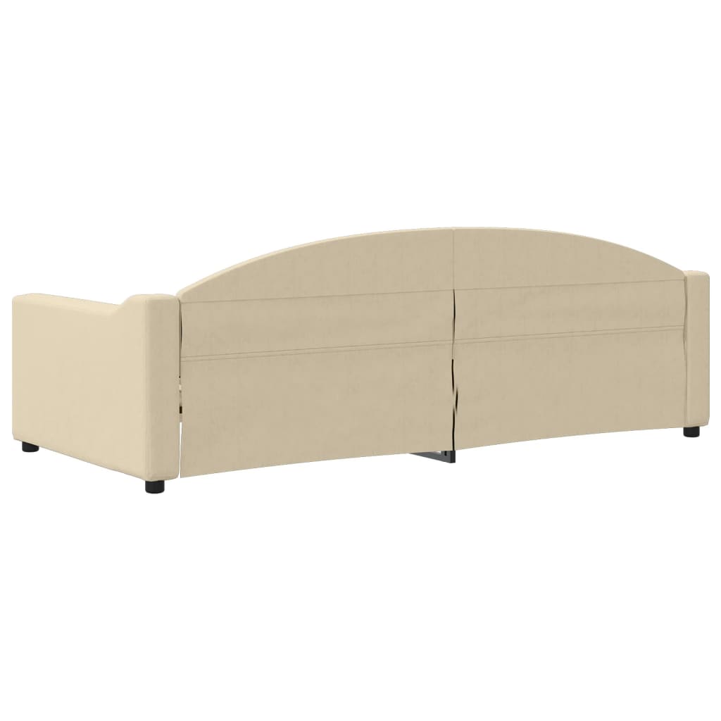 vidaXL Sofa z funkcją spania, kremowe, 90x200 cm, obita tkaniną